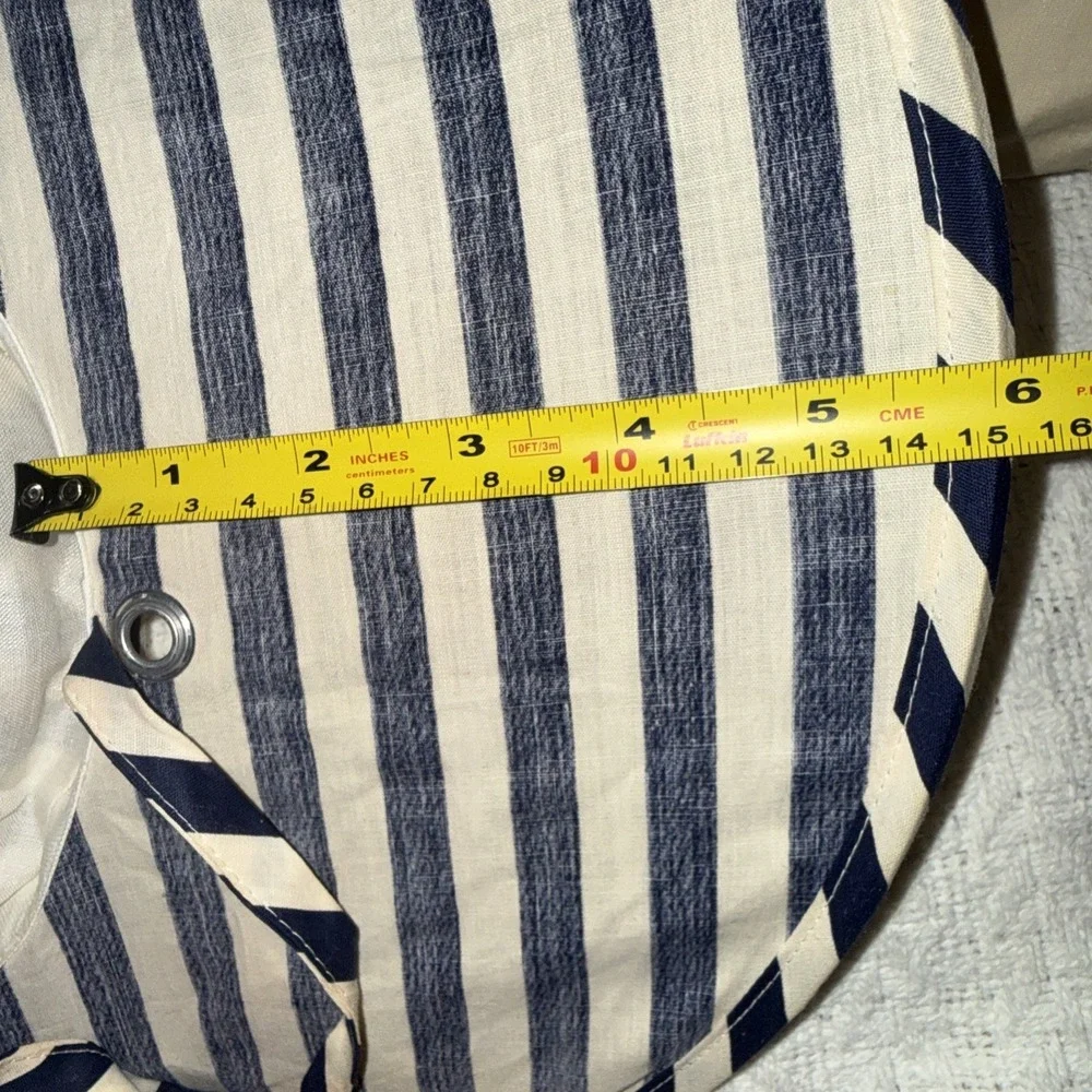 Vintage Wonderful Hat Women's Blue White Wide Brim Sun Beach Fold Up Pouch Read